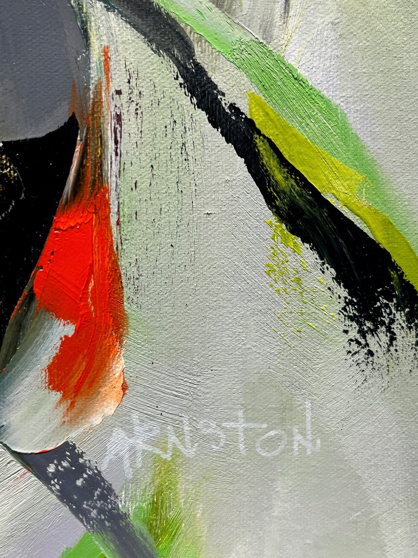 Carole Arnston painting Face plant in the Grasses Art Works Gallery