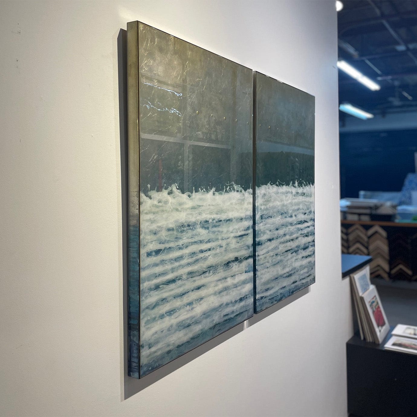 David Graff painting At the Shore diptych Art Works Gallery