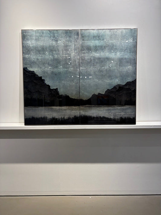 David Graff painting River Wide diptych Art Works Gallery