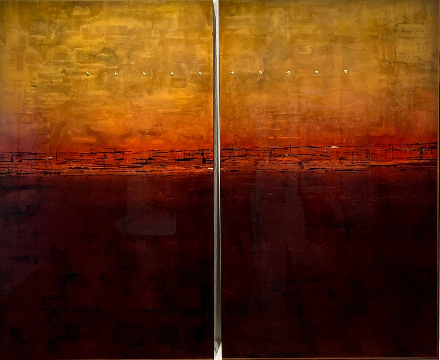 David Graff painting The New Frontier diptych Art Works Gallery