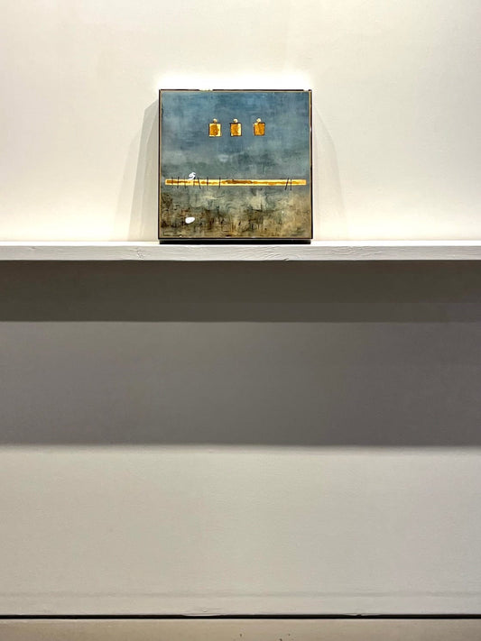 David Graff painting Untitled 1063 (Blue and Gold) Art Works Gallery