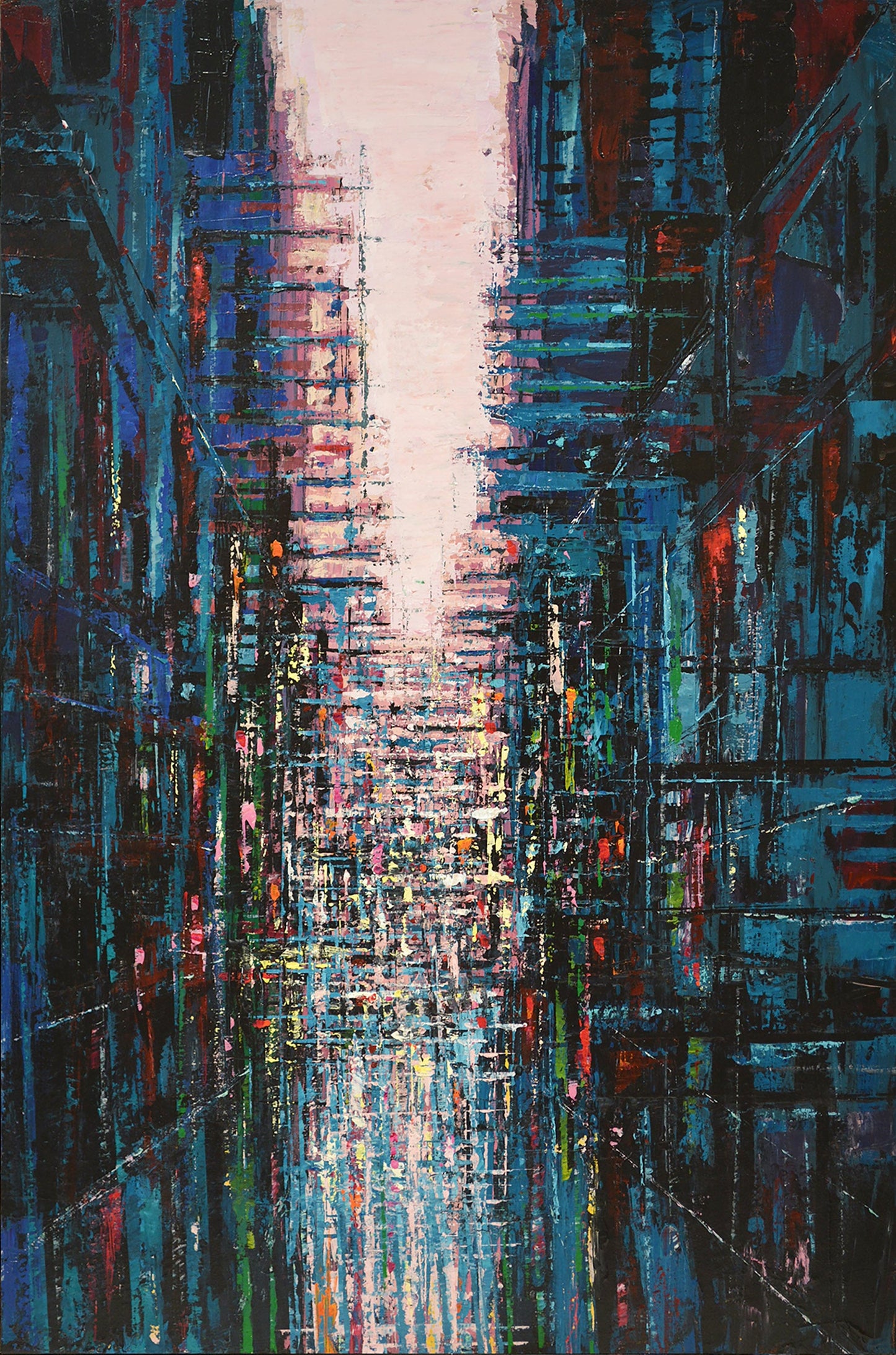 David Tycho painting Intersection #2, framed Art Works Gallery