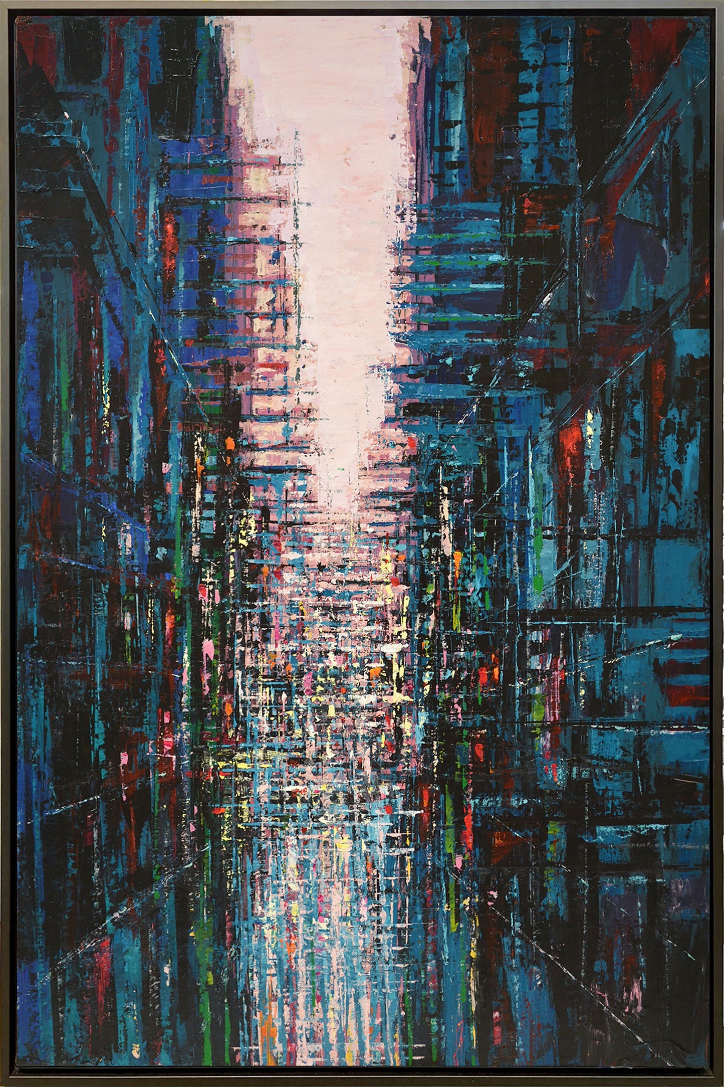 David Tycho painting Intersection #2, framed Art Works Gallery