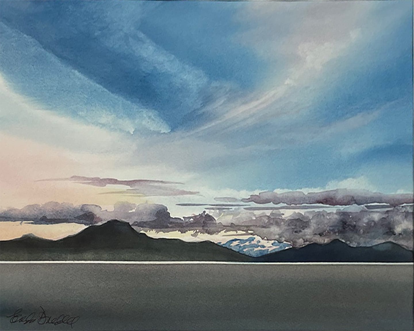 Enda Bardell painting Converging, Georgia Strait Art Works Gallery