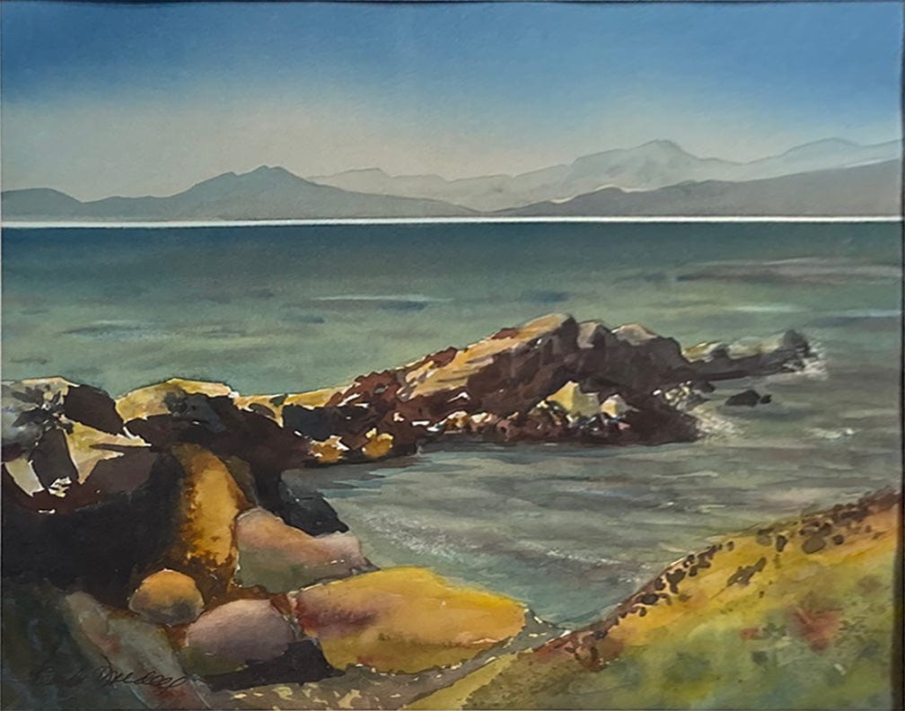 Enda Bardell painting Roughneck, Point Grey Foreshore Art Works Gallery