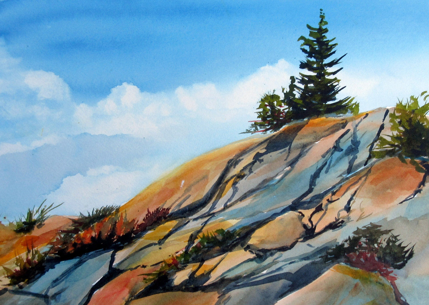 Enda Bardell painting SUSTAINED, Whytecliff Park Art Works Gallery