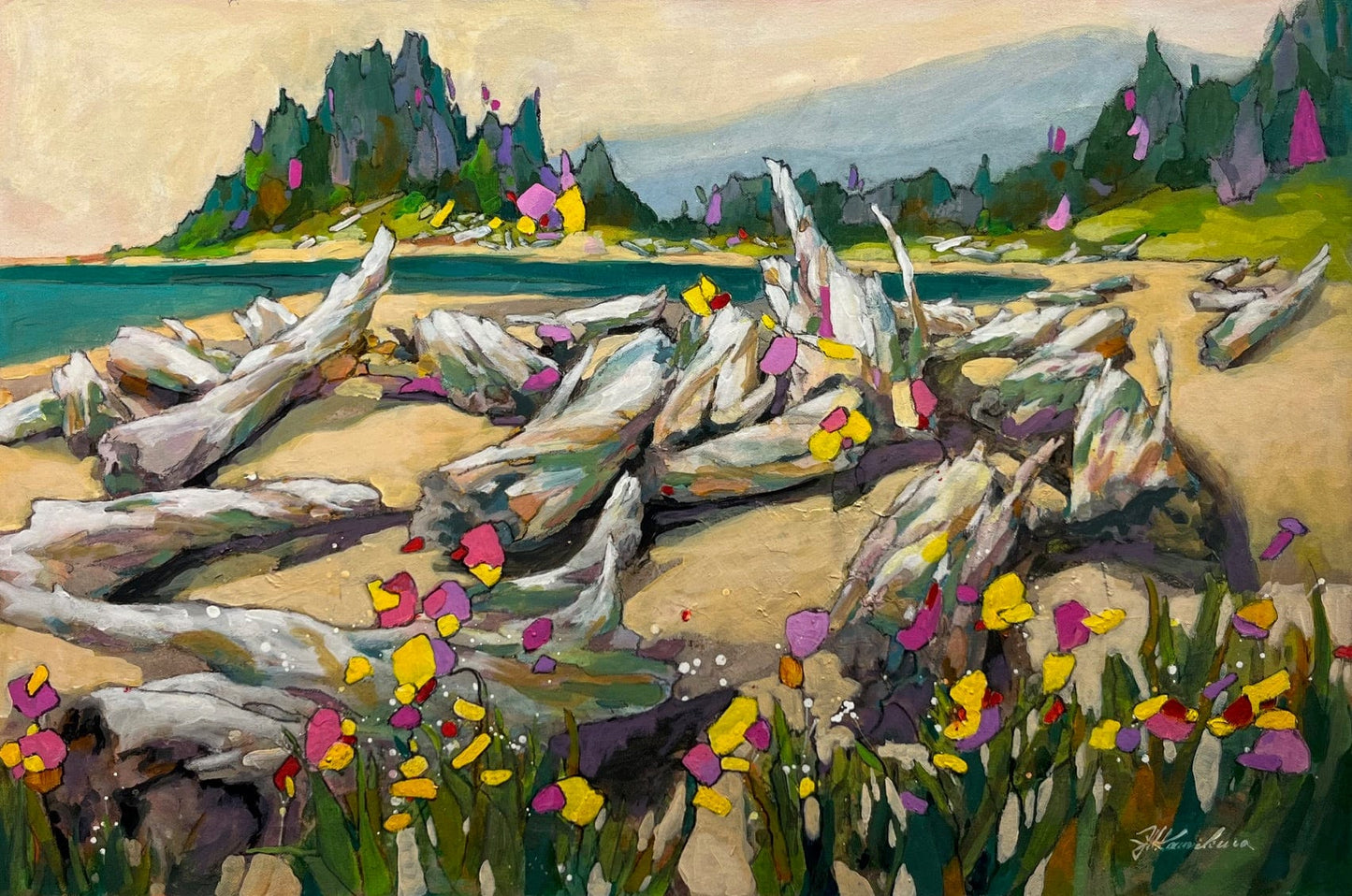 Joyce Kamikura painting Iona Beach Art Works Gallery