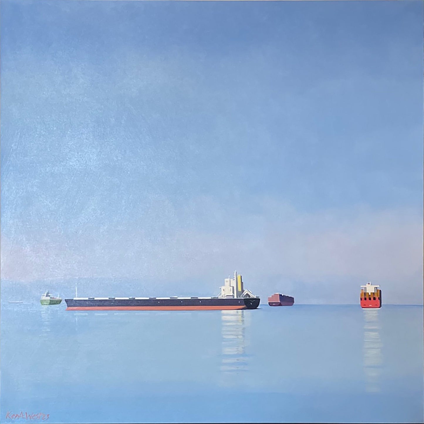 Ken West painting English Bay 2023 Art Works Gallery