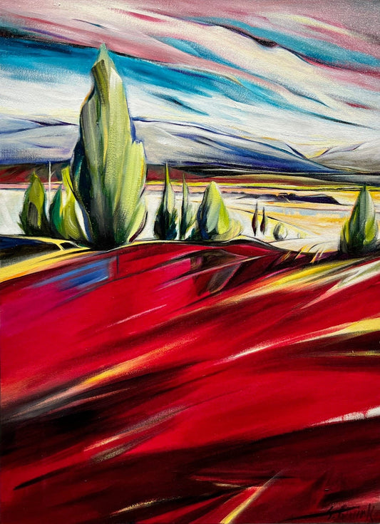 Sharon Quirke painting Lakeview Road Encore Art Works Gallery