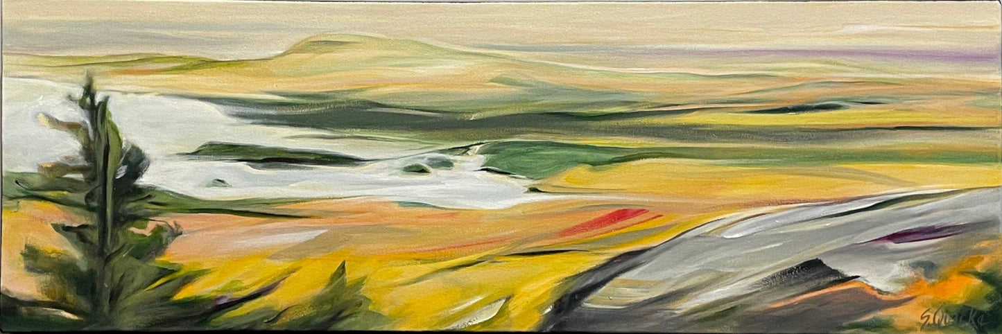 Sharon Quirke painting The Peak Art Works Gallery