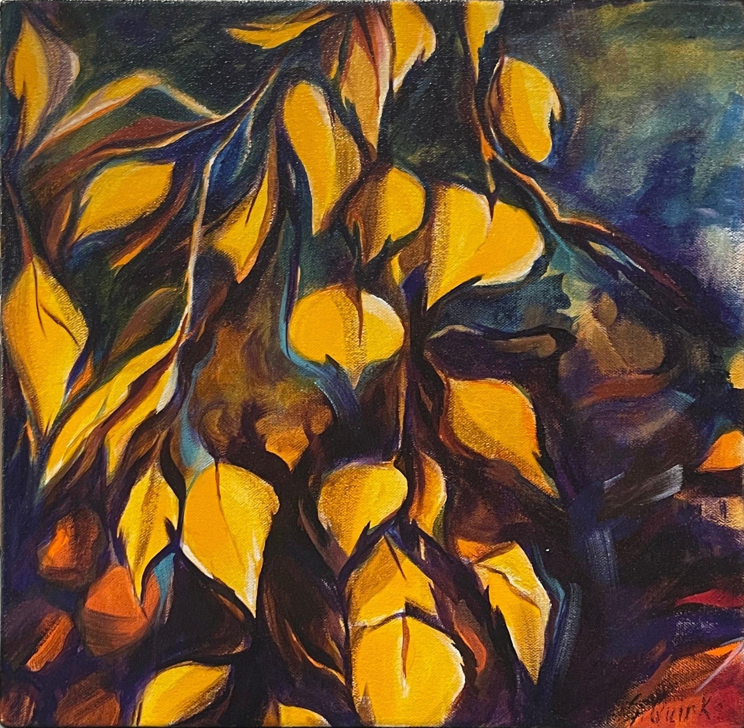 Sharon Quirke painting Yellow Birch Art Works Gallery