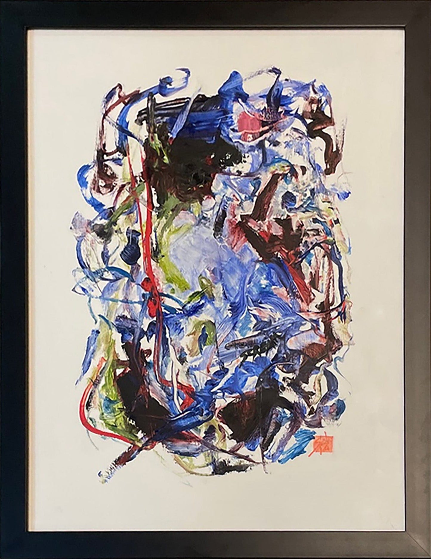 Sue Daniel painting Abstract Composition #1, framed Art Works Gallery