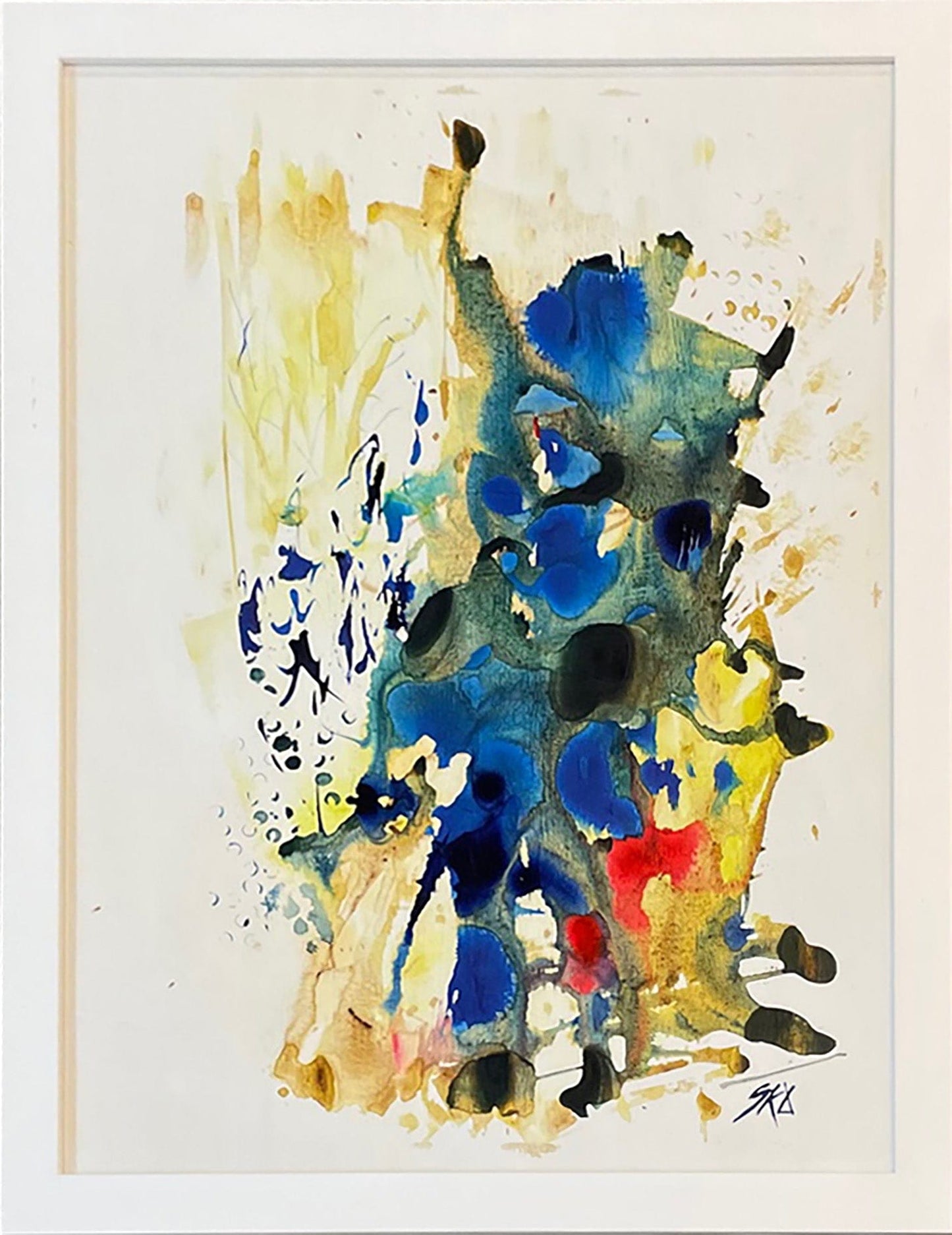 Sue Daniel painting Abstract Composition #3, framed Art Works Gallery