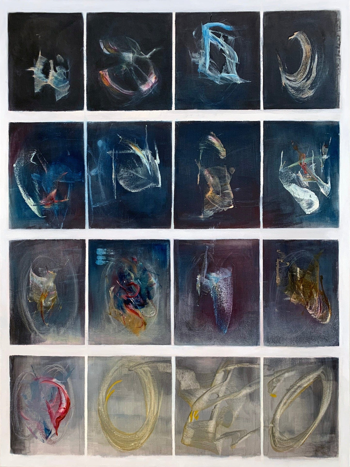 Sue Daniel painting Shapes and Colour #1, framed Art Works Gallery