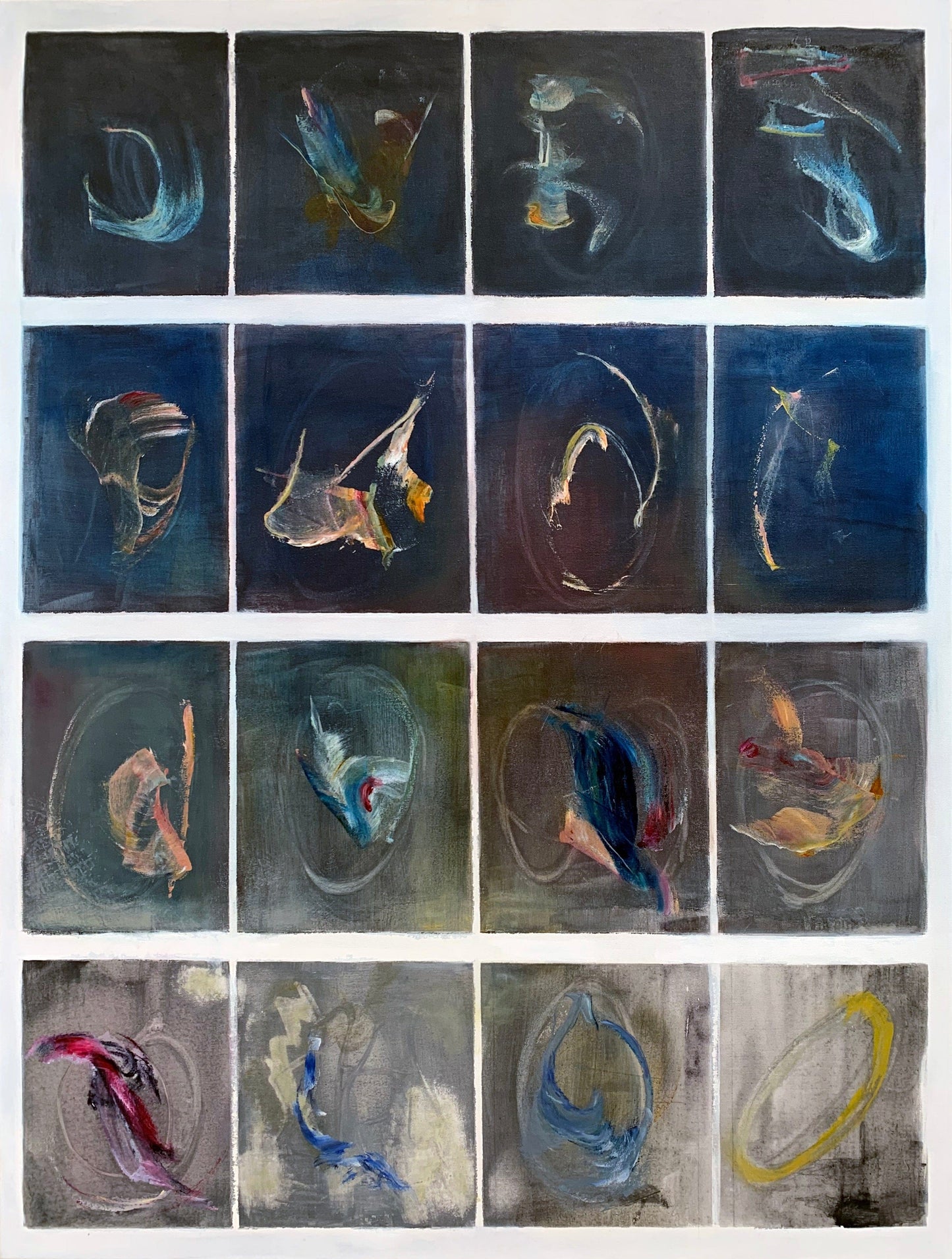 Sue Daniel painting Shapes and Colour #2, framed Art Works Gallery