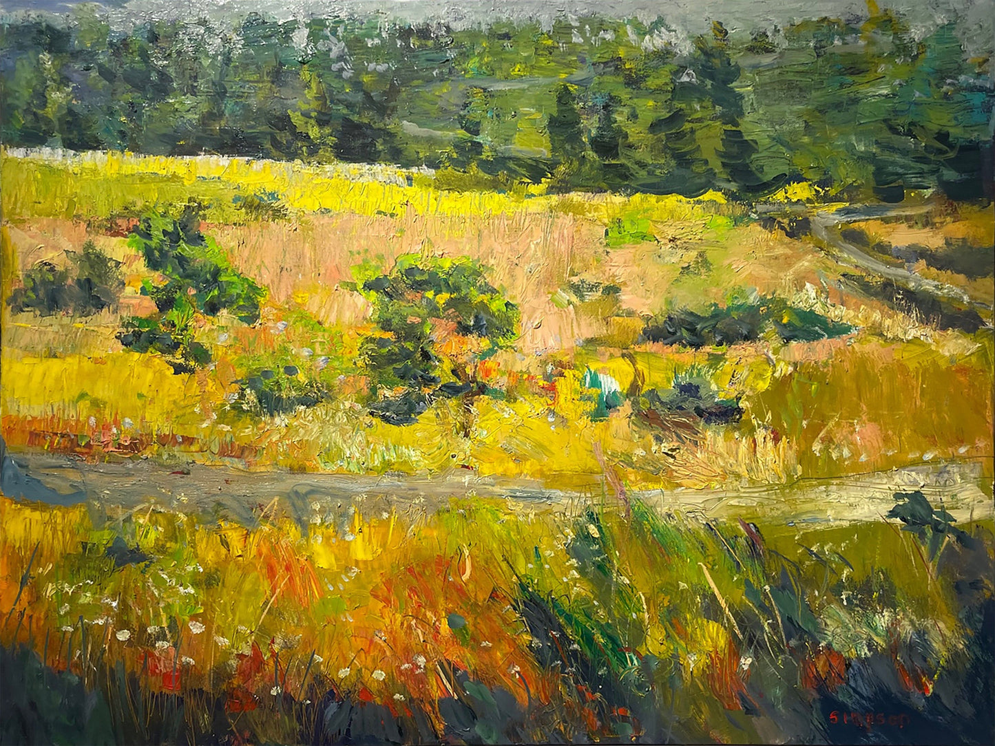 Vern Simpson painting Bend in the Road Art Works Gallery