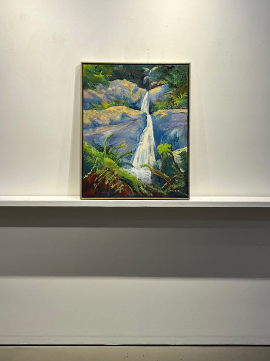 Vern Simpson painting Waterfall Study, framed Art Works Gallery