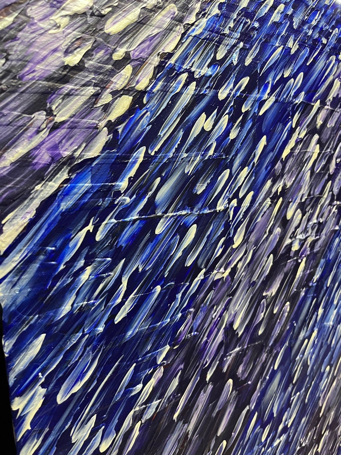 Yuri Padal painting Untitled Abstract (Blue & Purple) Art Works Gallery