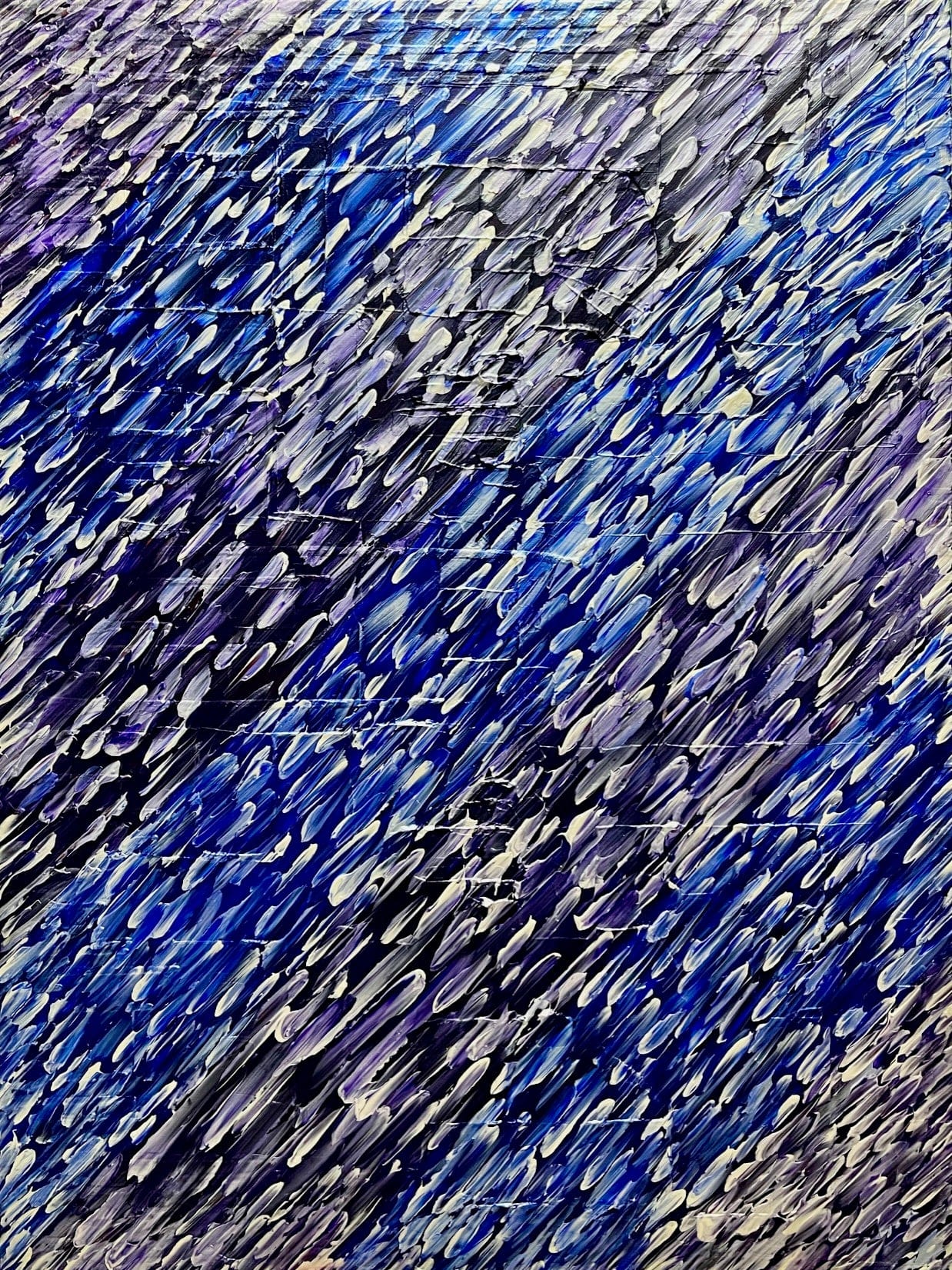 Yuri Padal painting Untitled Abstract (Blue & Purple) Art Works Gallery