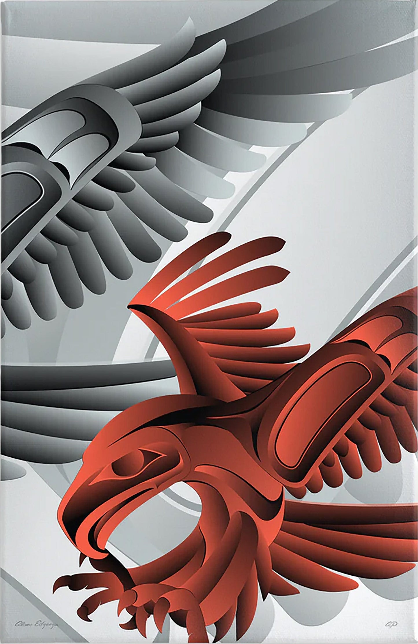 Alano Edzerza limited edition Eagle Landing 3/3 Art Works Gallery