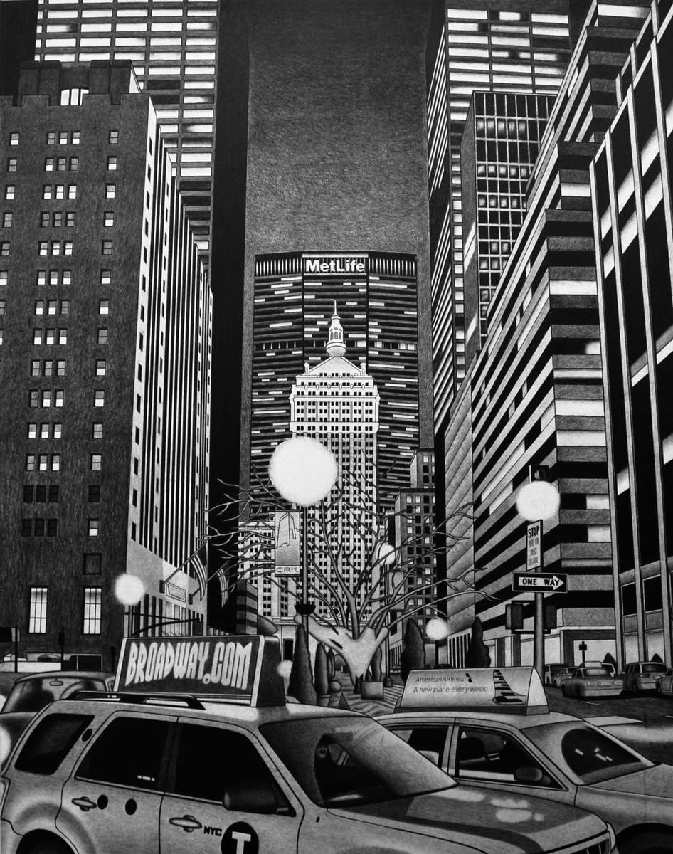 Charles Keillor drawing Park at East 51st Art Works Gallery