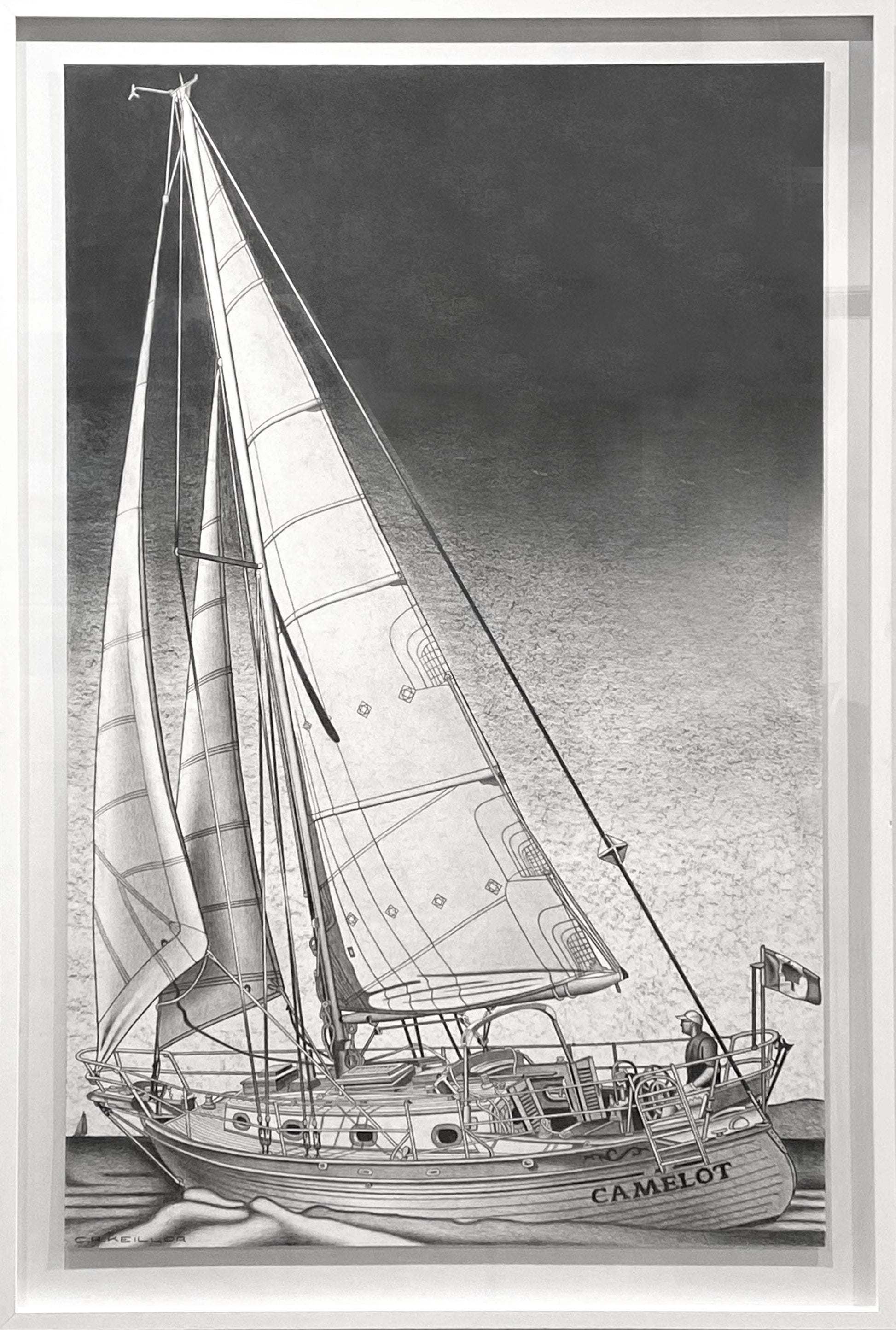 Charles Keillor drawing Return to Camelot, framed Art Works Gallery