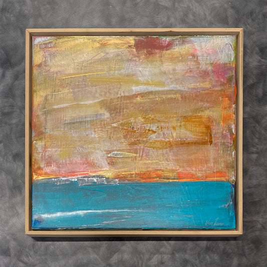 Debra Van Tuinen painting Cotton Corn Horizon, framed Art Works Gallery