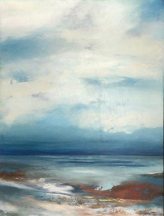 Kathleen Menges painting Along The Shore, framed Art Works Gallery