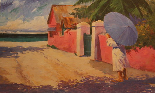 Michael Hallinan limited edition Blue Parasol Art Works Gallery