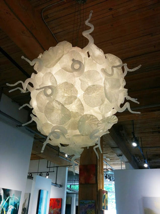 Rare Earth sculpture White Flower Chandelier Art Works Gallery