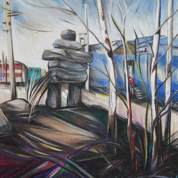 Sharon Quirke painting #16 Birch & Inukshuk Art Works Gallery
