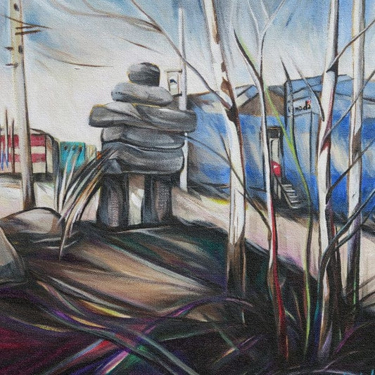 Sharon Quirke painting #16 Birch & Inukshuk Art Works Gallery