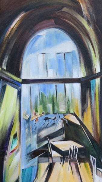 Sharon Quirke painting Skylit Cafe Art Works Gallery