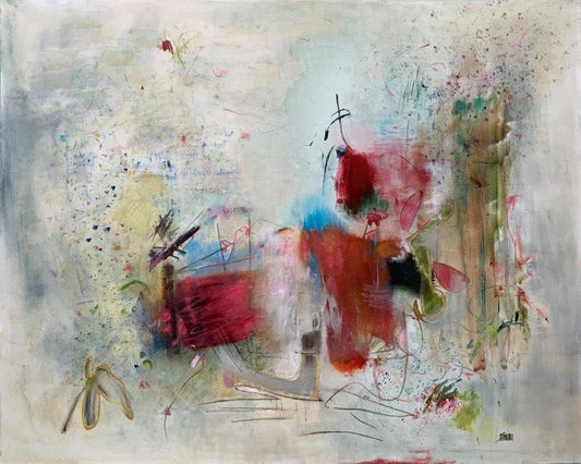 Sue Daniel painting Feathers and Flowers Art Works Gallery