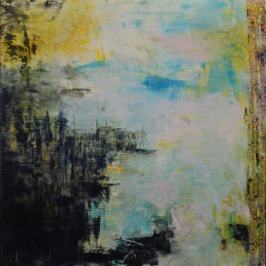 Sue Daniel painting The Faces of Nature 14/15, framed Art Works Gallery