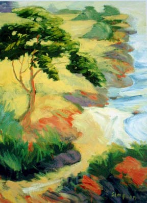 Vern Simpson Secret Beach with Arbutus Study #4 Art Works Gallery