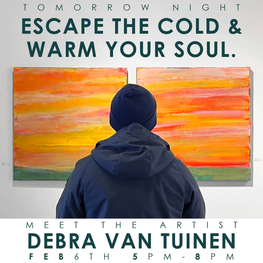 From Winter’s Chill to Art’s Warm Embrace : Join us tomorrow night to escape the cold and warm your soul.