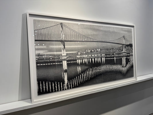 Charles Keillor painting First Narrows at Dawn, Framed Art Works Gallery