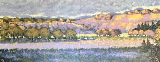 Claude Rousseau painting A Road Less Travelled diptych Art Works Gallery