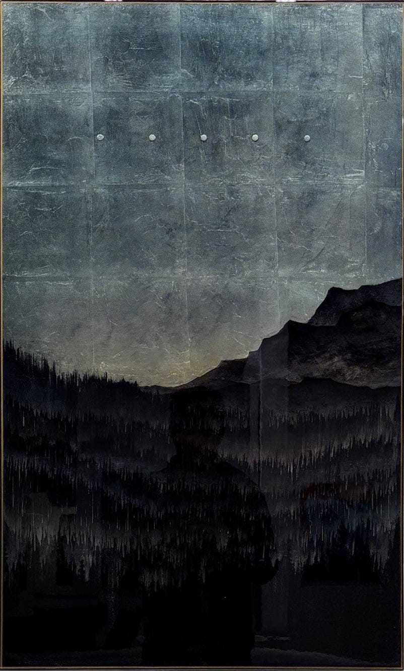 Into The Wild — mixed media and resin on panel by David Graff, 39.5x24 inches, Art Works Gallery Vancouver BC