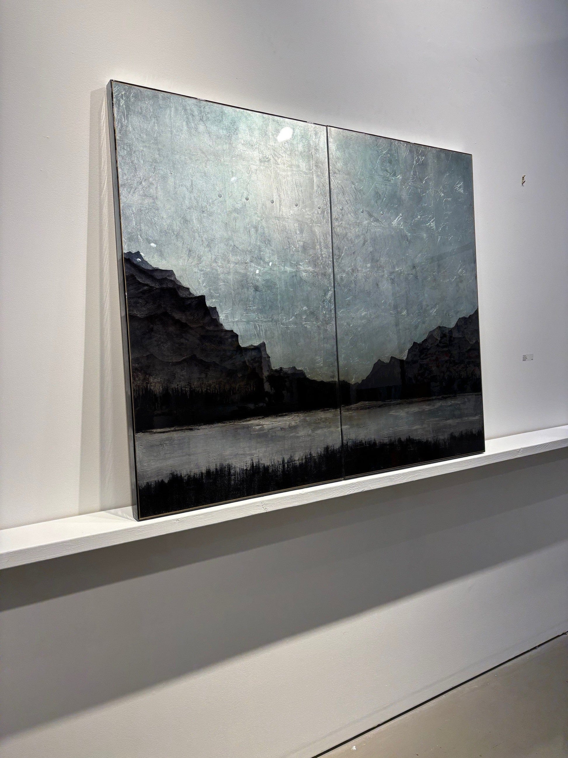 David Graff painting River Wide   diptych Art Works Gallery