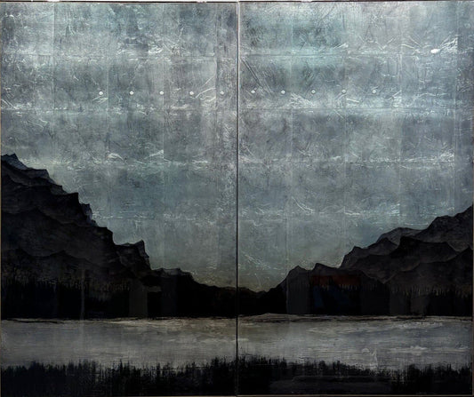 David Graff painting River Wide   diptych Art Works Gallery