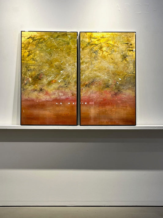 David Graff painting Shape Shifter diptych Art Works Gallery