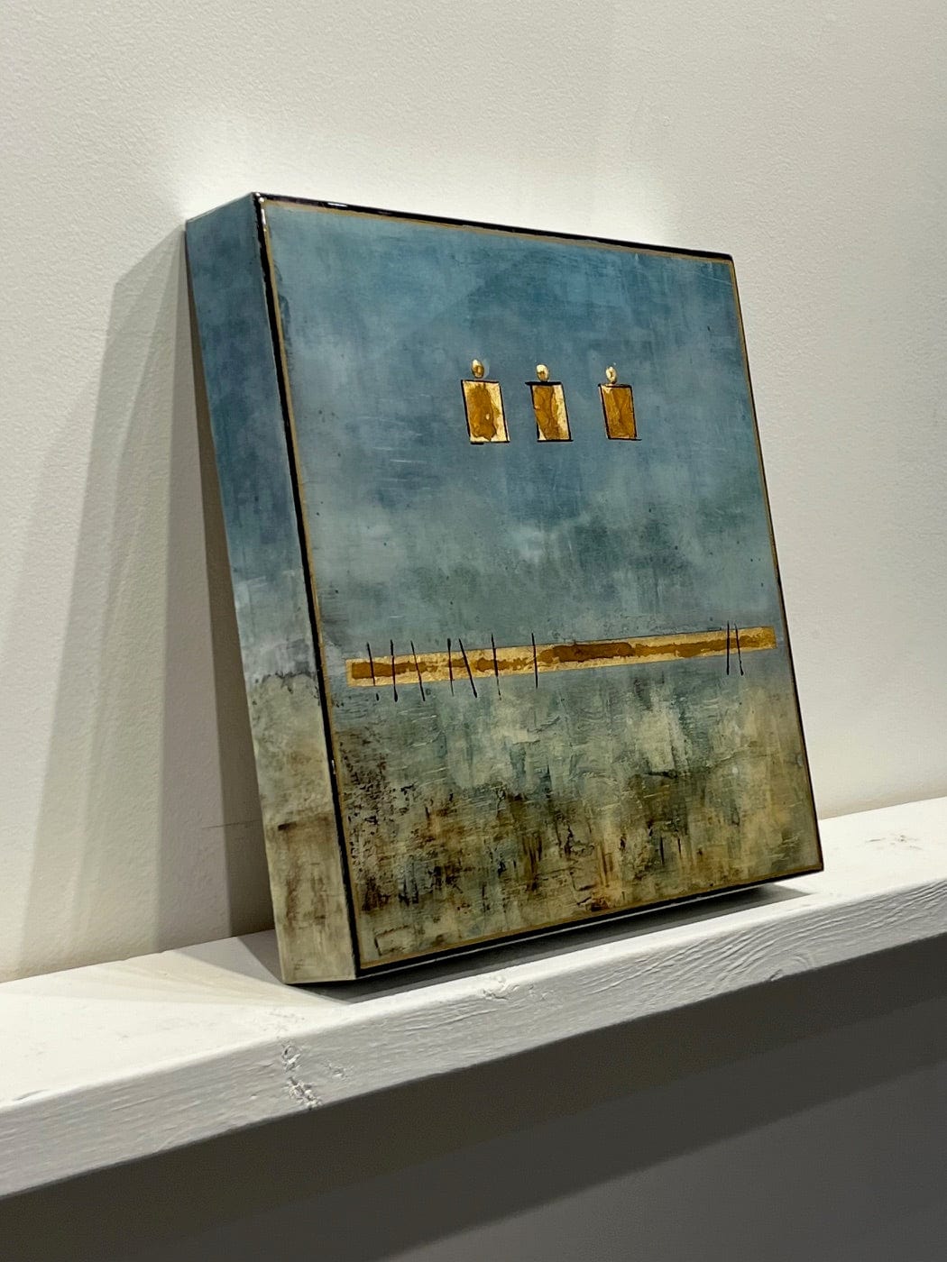 David Graff painting Untitled 1063 (Blue and Gold) Art Works Gallery