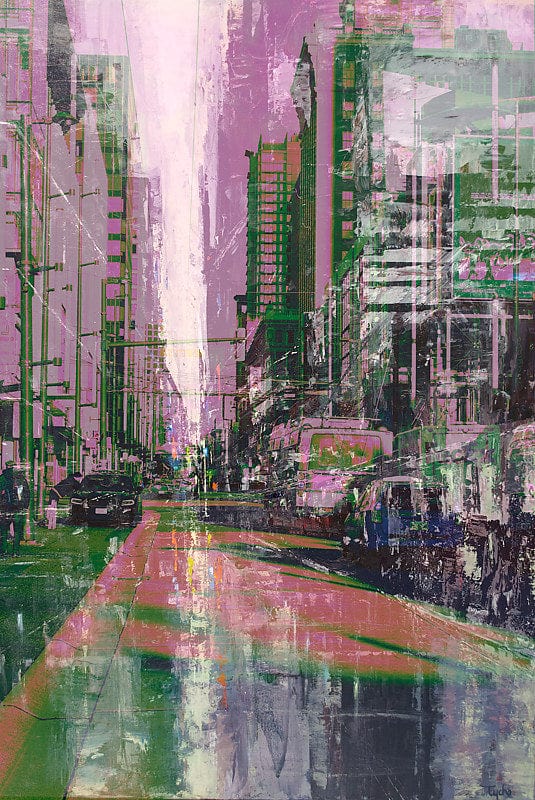 David Tycho photo City in Pink and Green Art Works Gallery