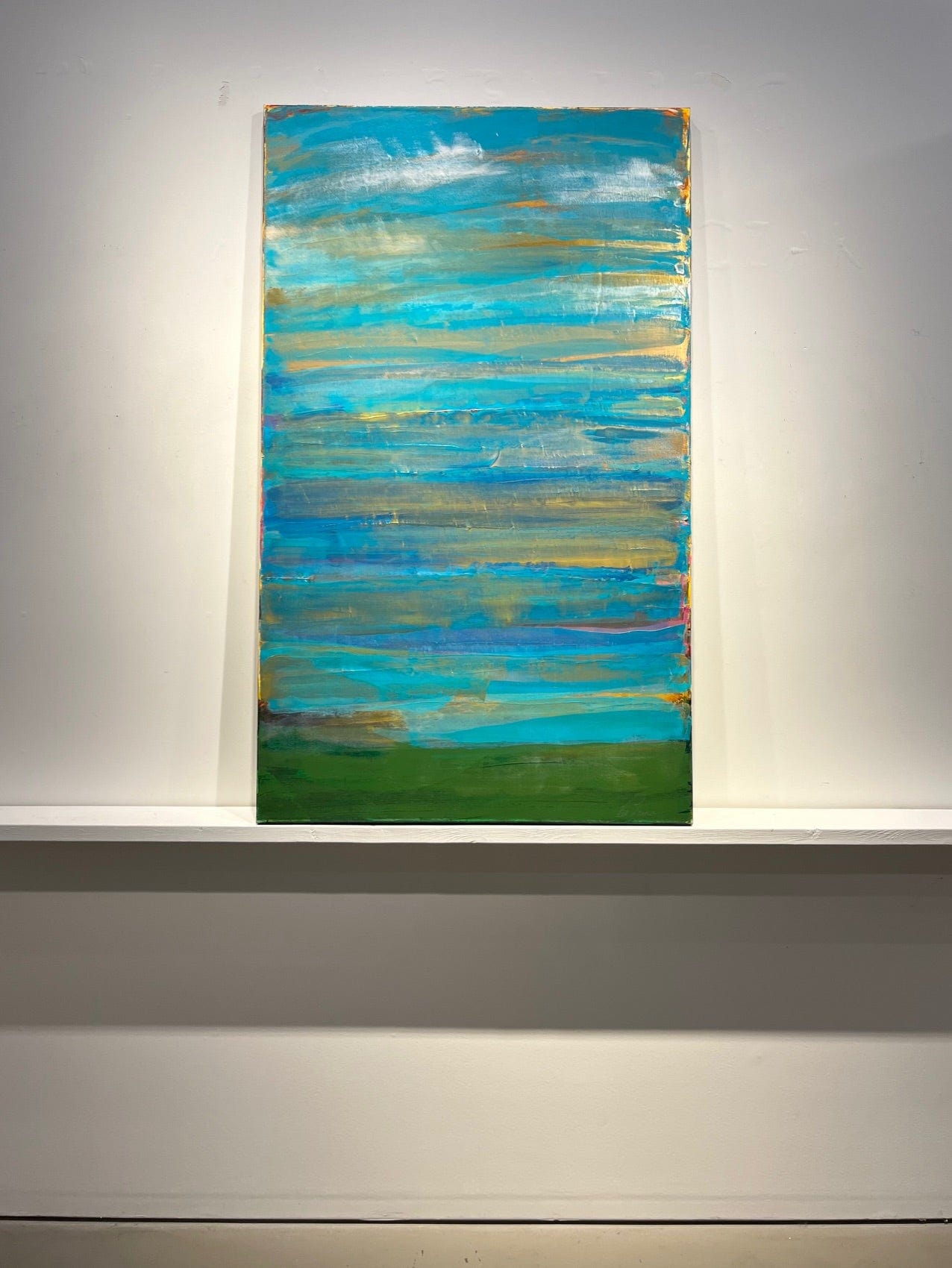 Debra Van Tuinen painting Aqua shore Art Works Gallery