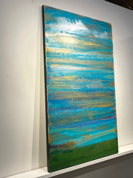 Debra Van Tuinen painting Aqua shore Art Works Gallery