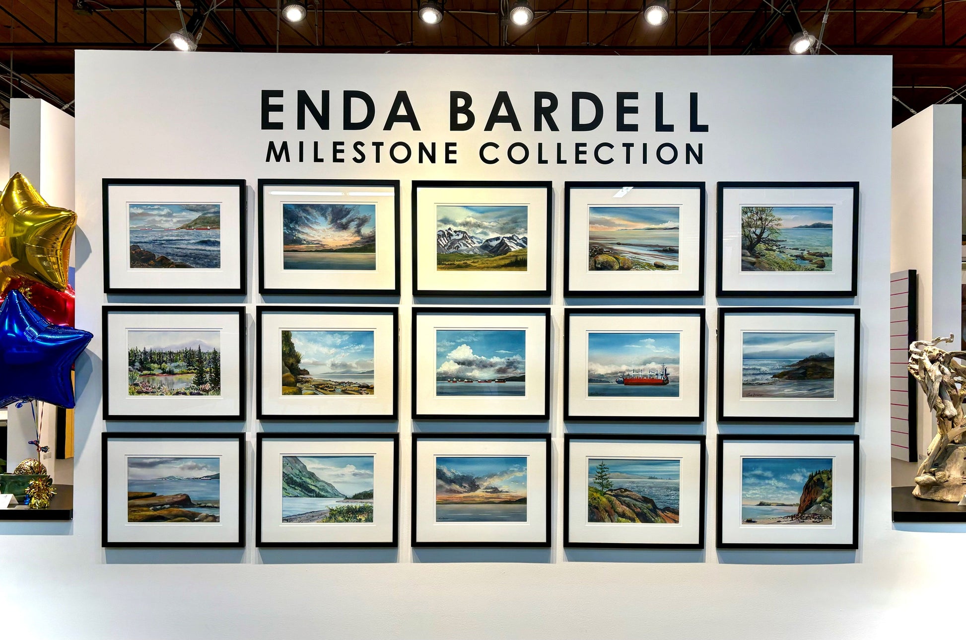 Enda Bardell painting ASSEMBLY, English Bay, framed Art Works Gallery