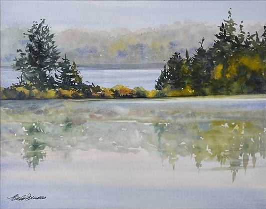 Enda Bardell painting Contemplation, Maple Ridge BC Art Works Gallery
