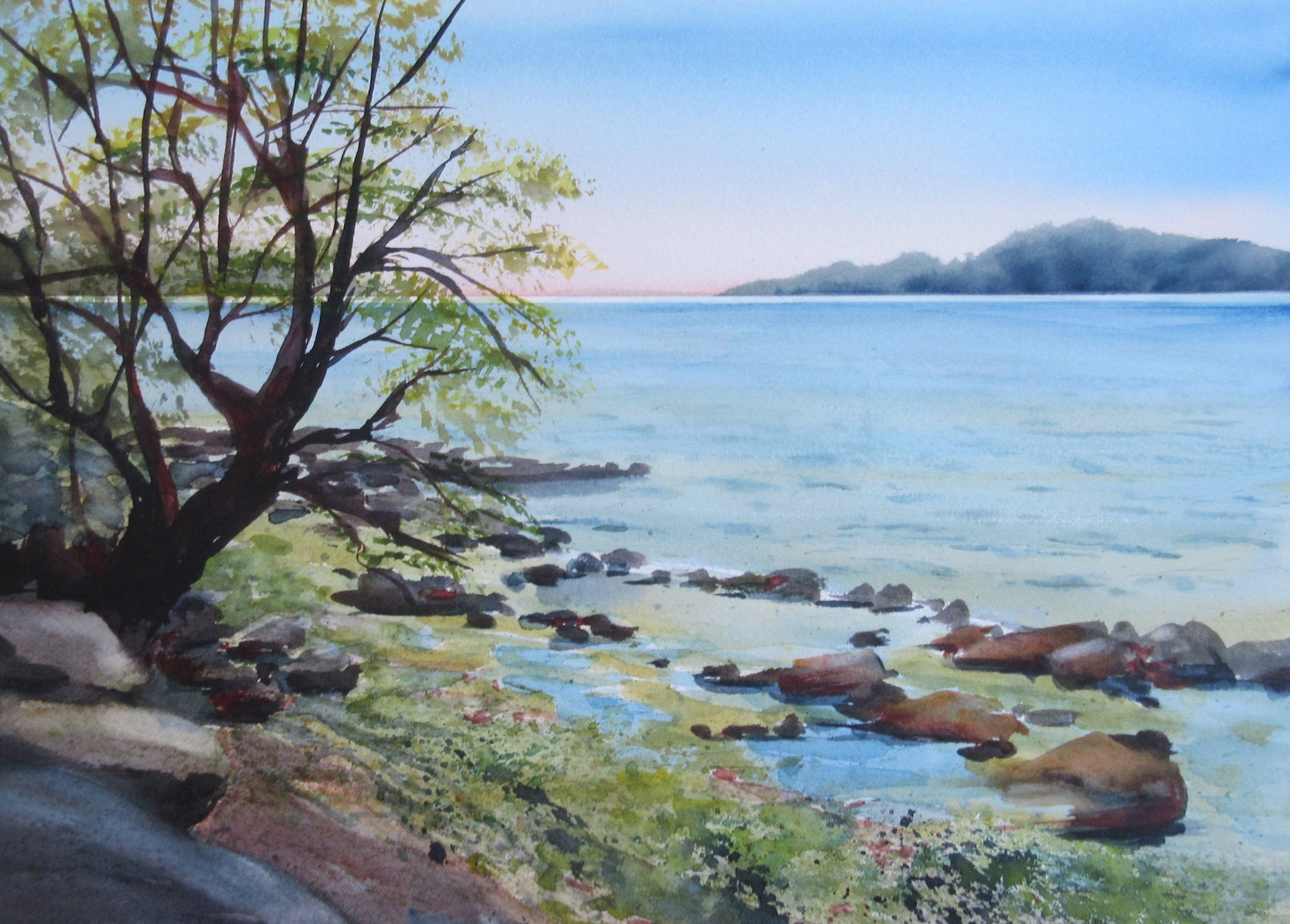 Enda Bardell painting END OF DAY, Point Grey Foreshore Art Works Gallery